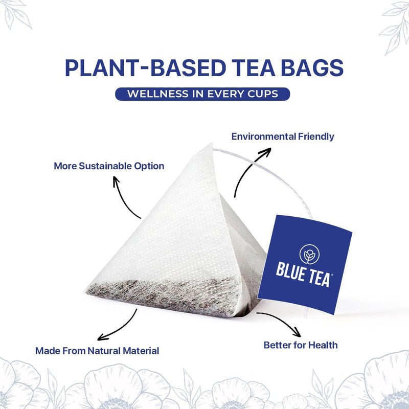 BLUE TEA شاي الفراشة الزرقاء - 60 كيس شاي هرمية - شاي أعشاب خالي من الكافيين - Image 5